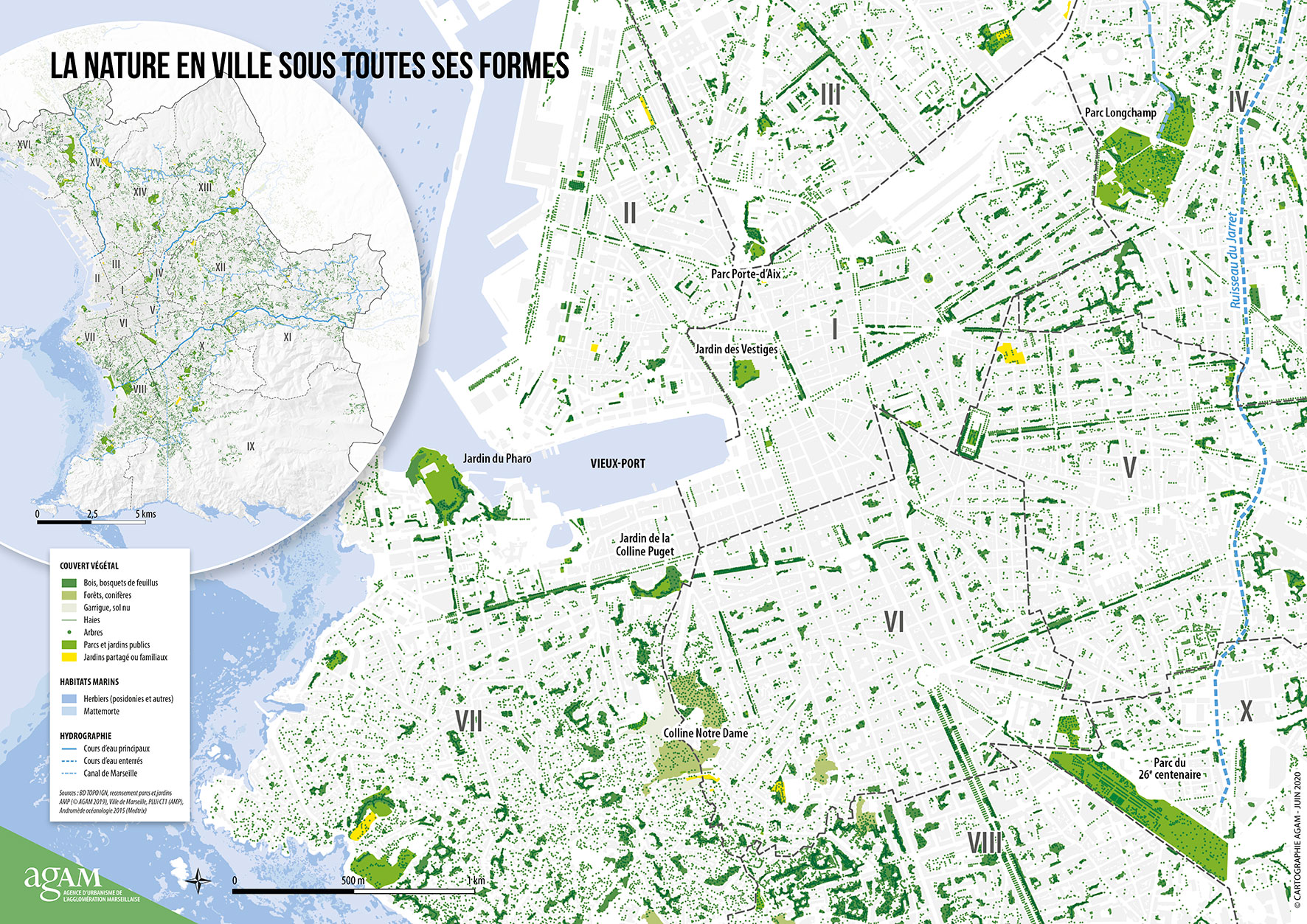 Carte sur la nature en ville Marseille